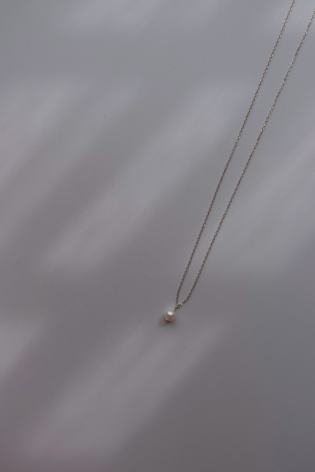 單顆垂墜珍珠純銀項鍊 S925