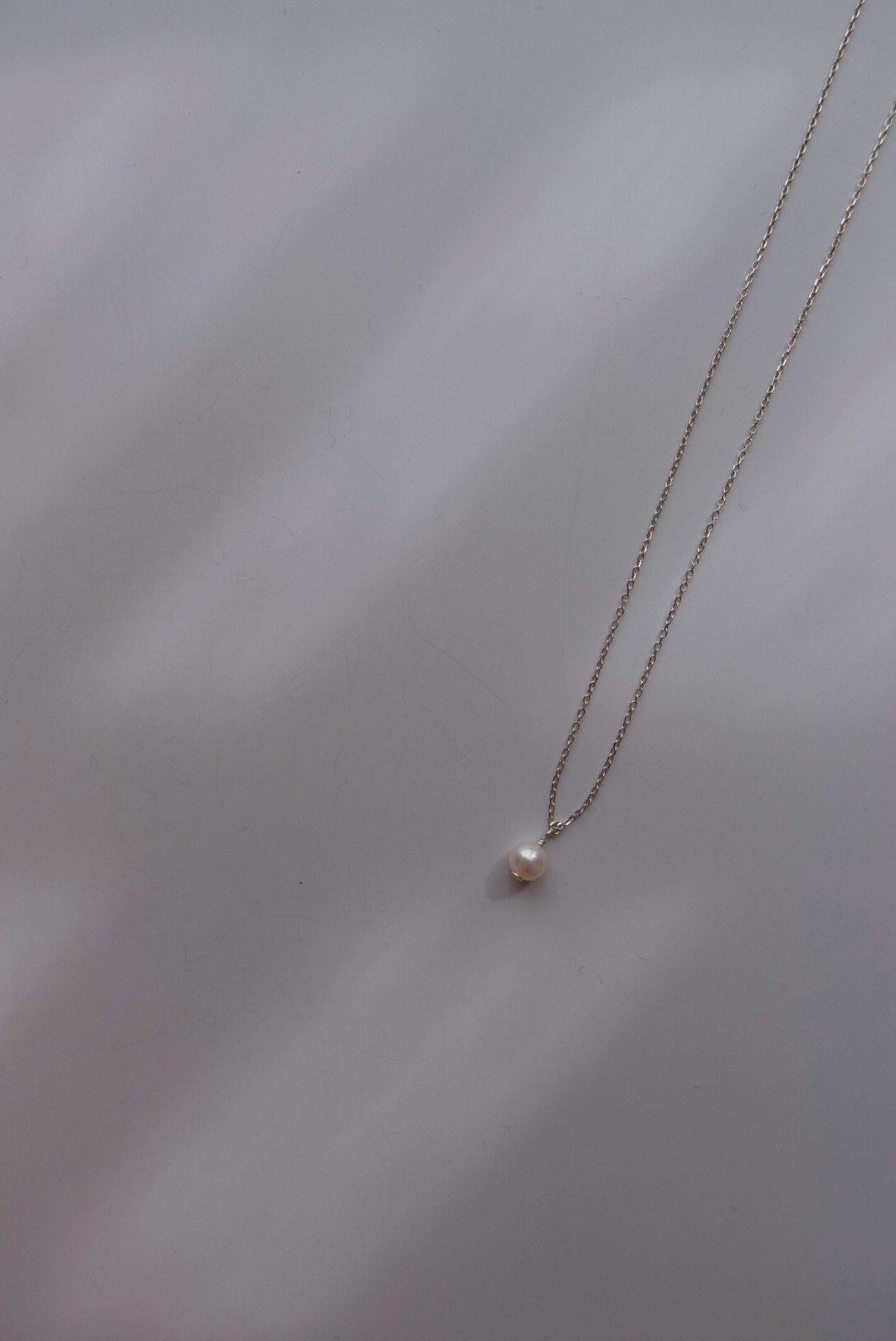 單顆垂墜珍珠純銀項鍊 S925