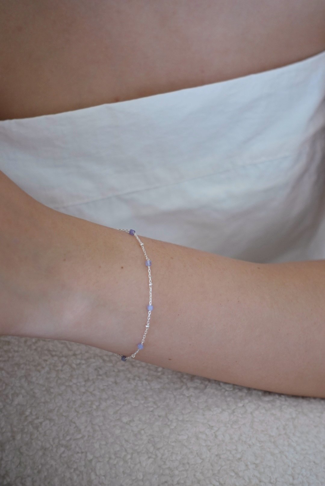 方糖天然石銀珠間隔手鍊 FOR DEC