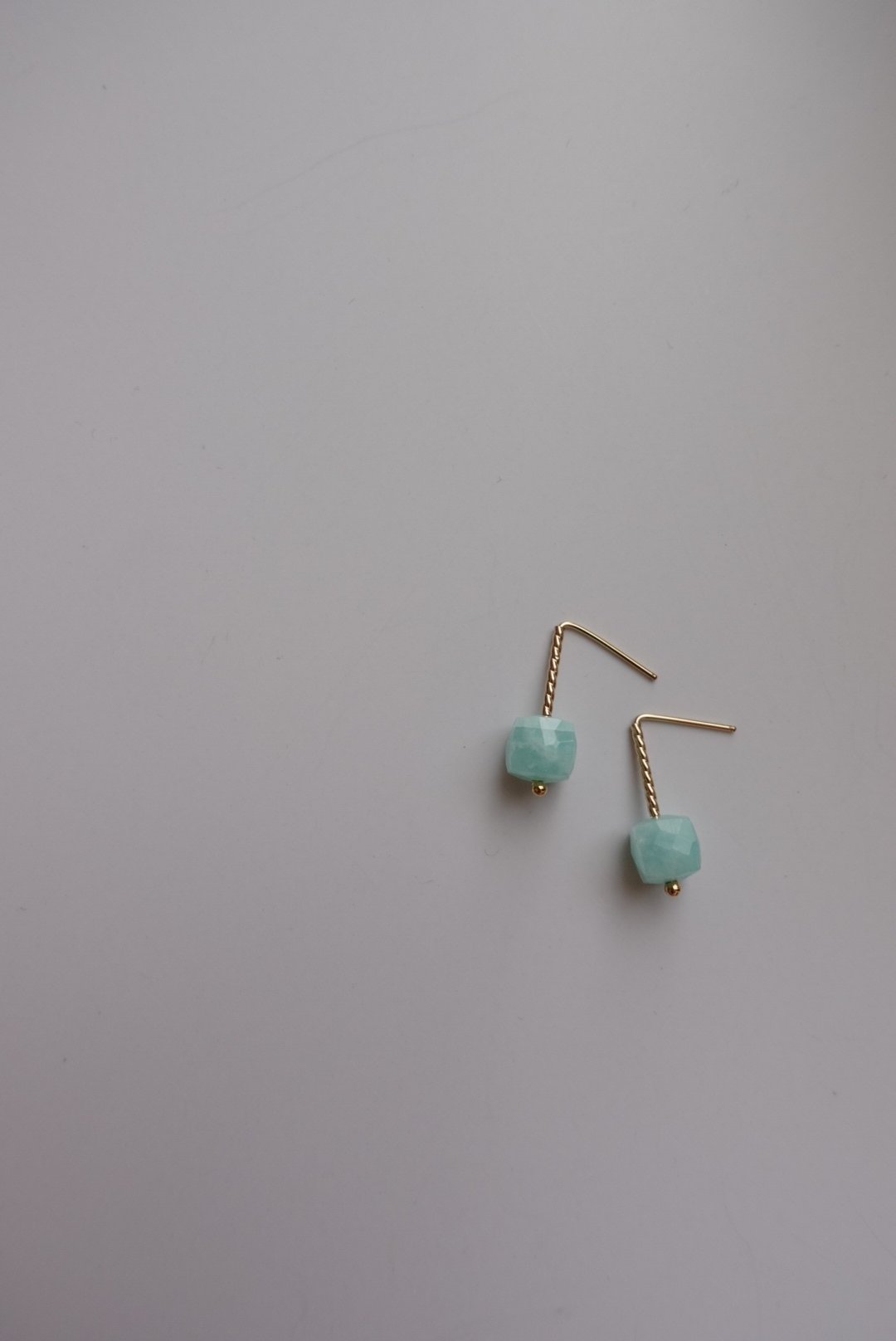 方塊天河石耳環14KGF