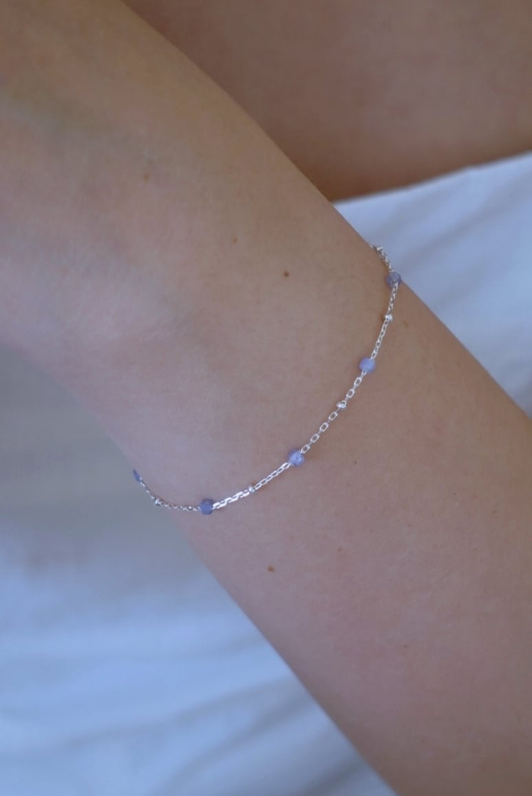 方糖天然石銀珠間隔手鍊 FOR DEC