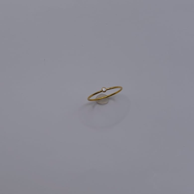 單顆鋯石光身戒指 14KGF