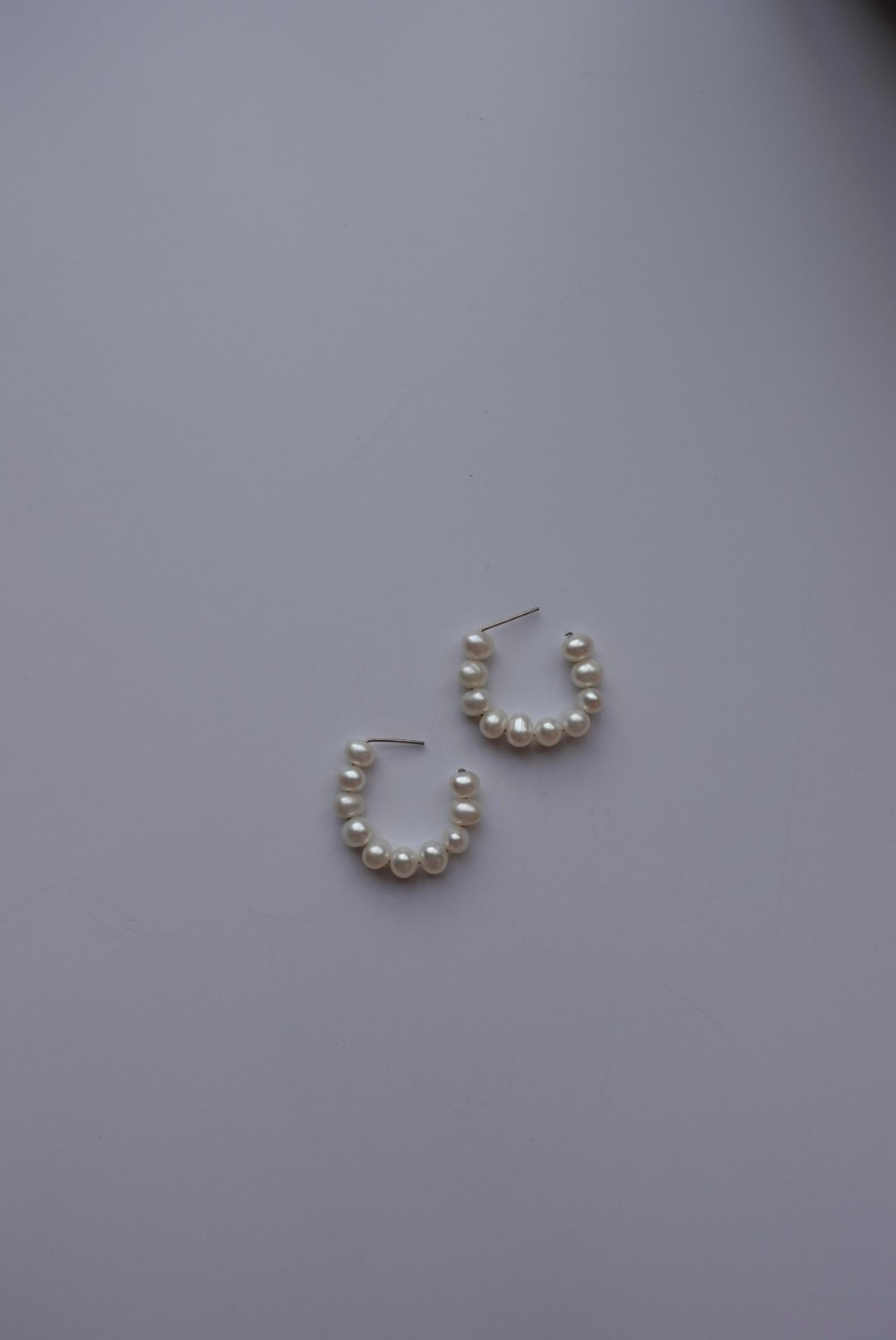 大珍珠耳圈 S925