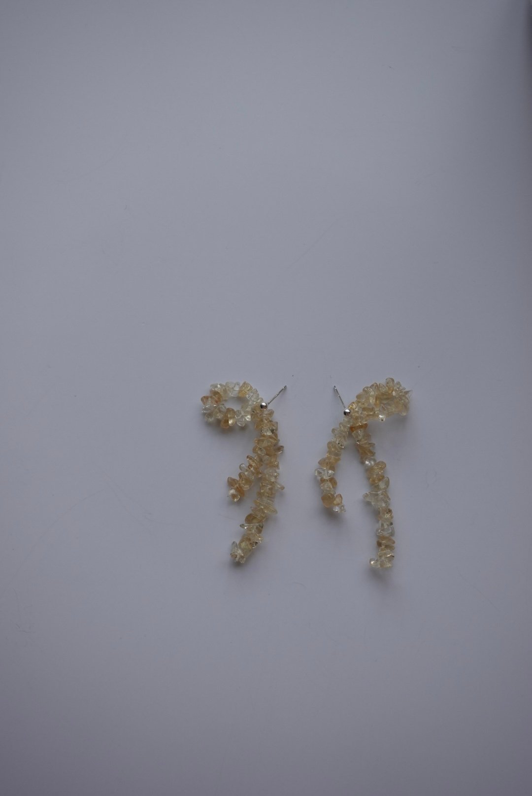 黃水晶單結耳環 S925