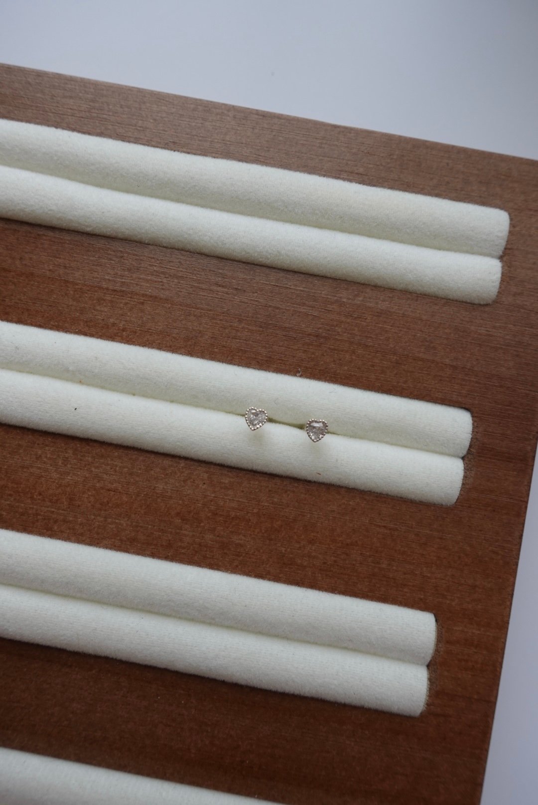 小愛心鋯石轉珠耳環 S925