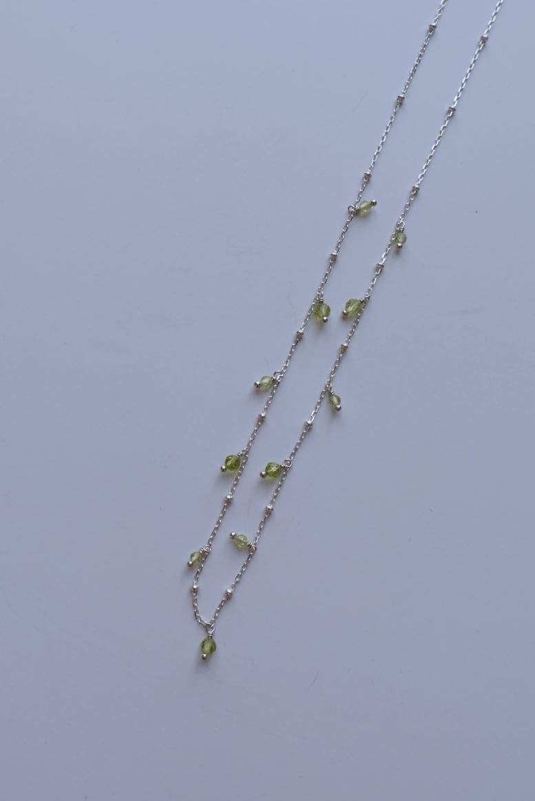 橄欖石垂墜項鍊 S925