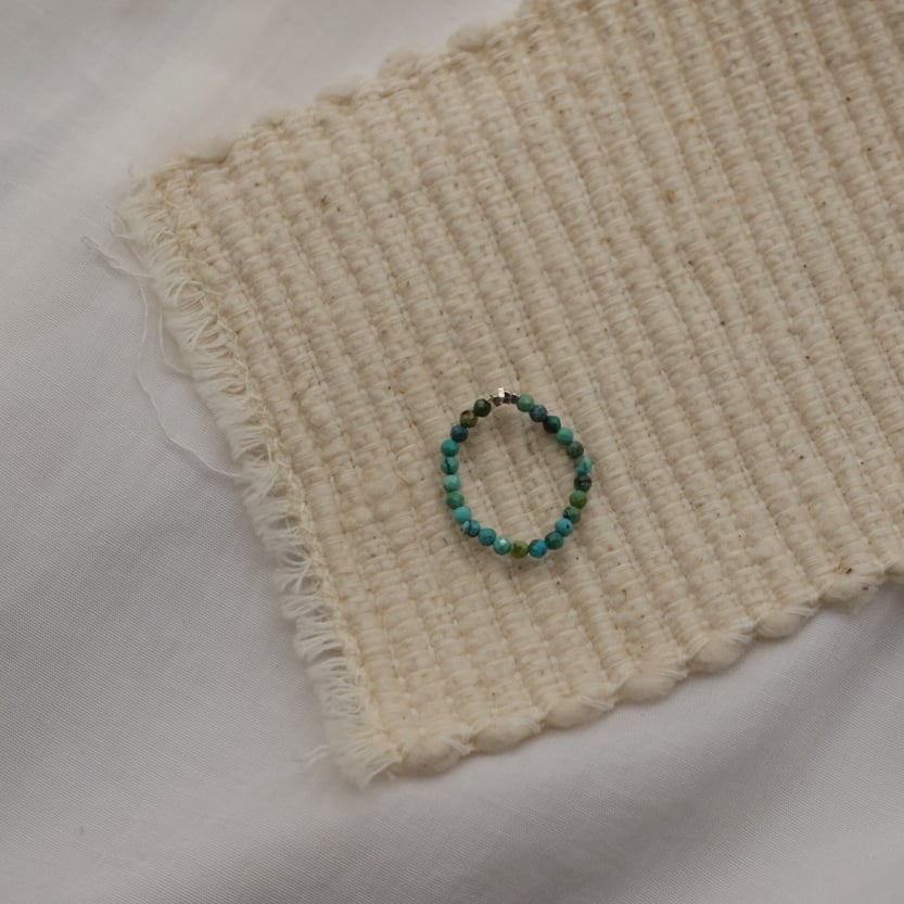 綠松石碎銀彈性珠戒 S925