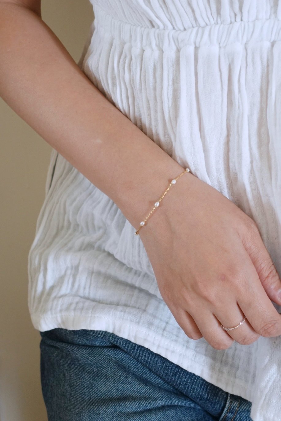 天然石間隔手鍊 14KGF