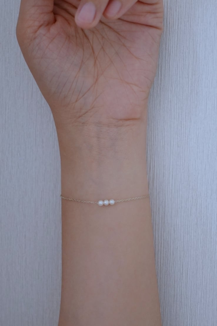 三顆珍珠手鍊 S925