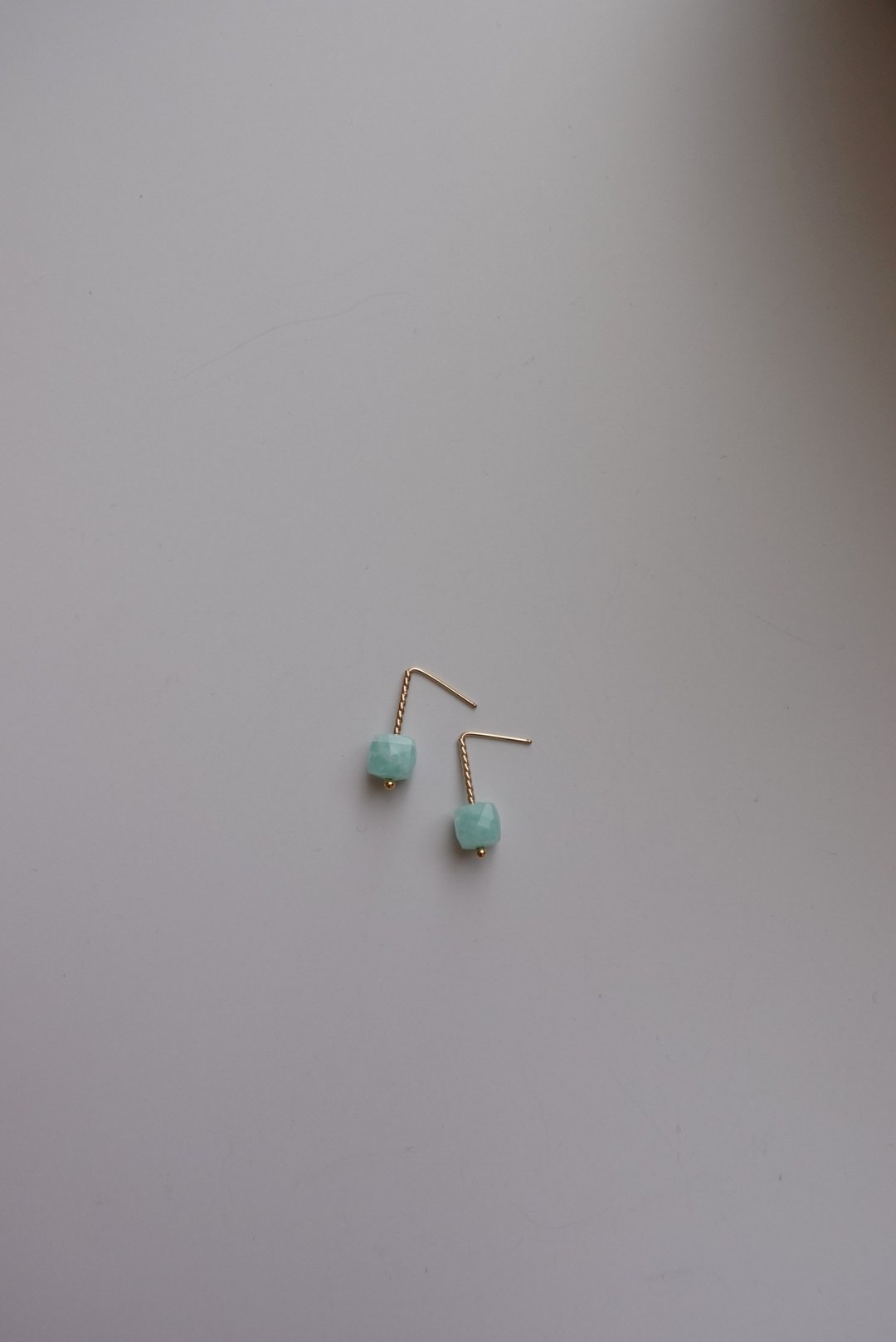 方塊天河石耳環14KGF