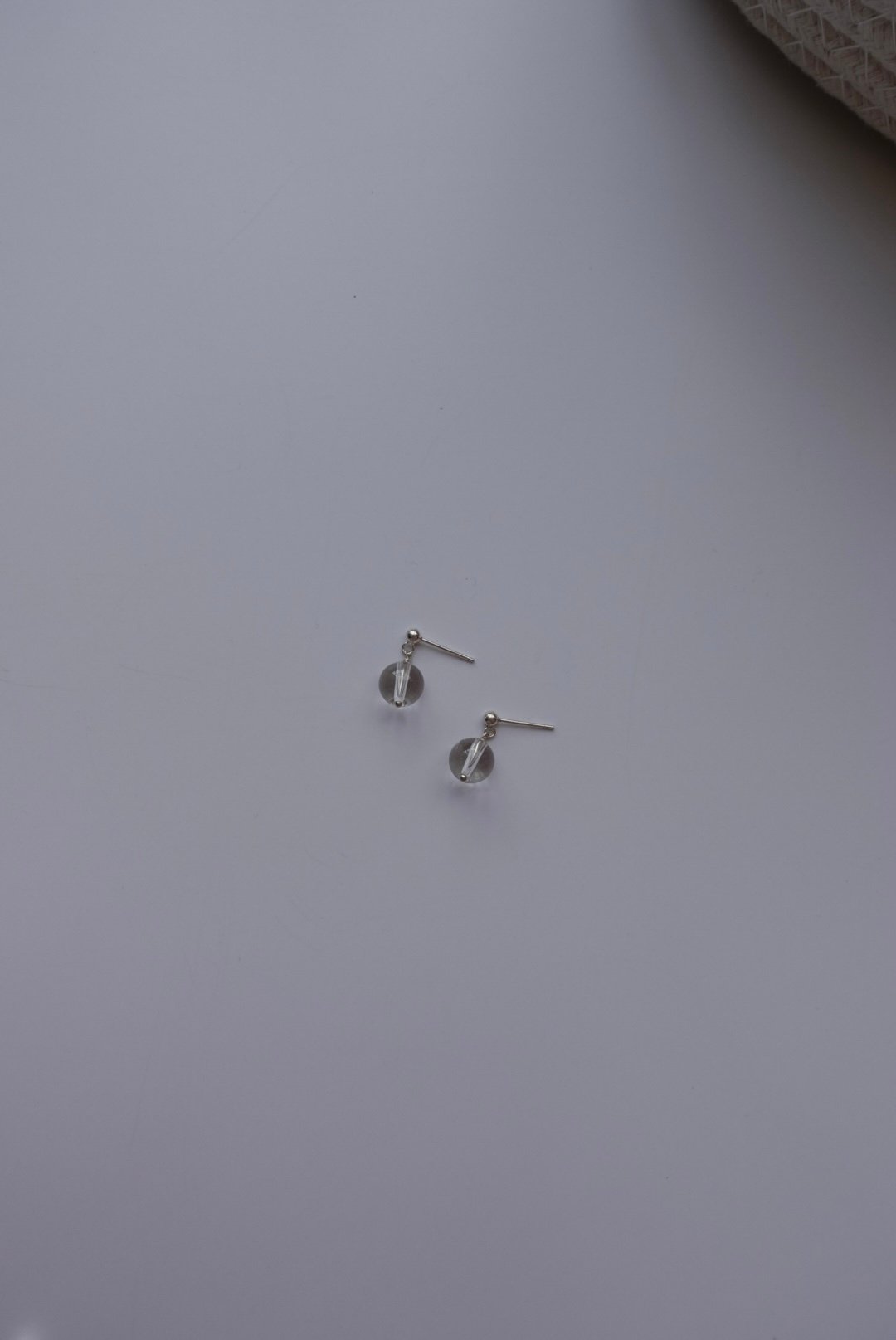 白水晶垂墜耳環 S925