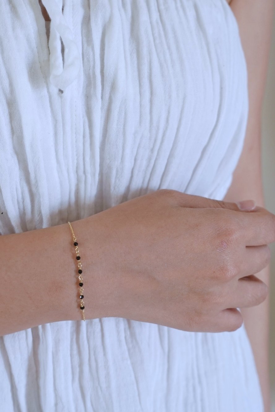 天然石心心相印手鍊 14KGF