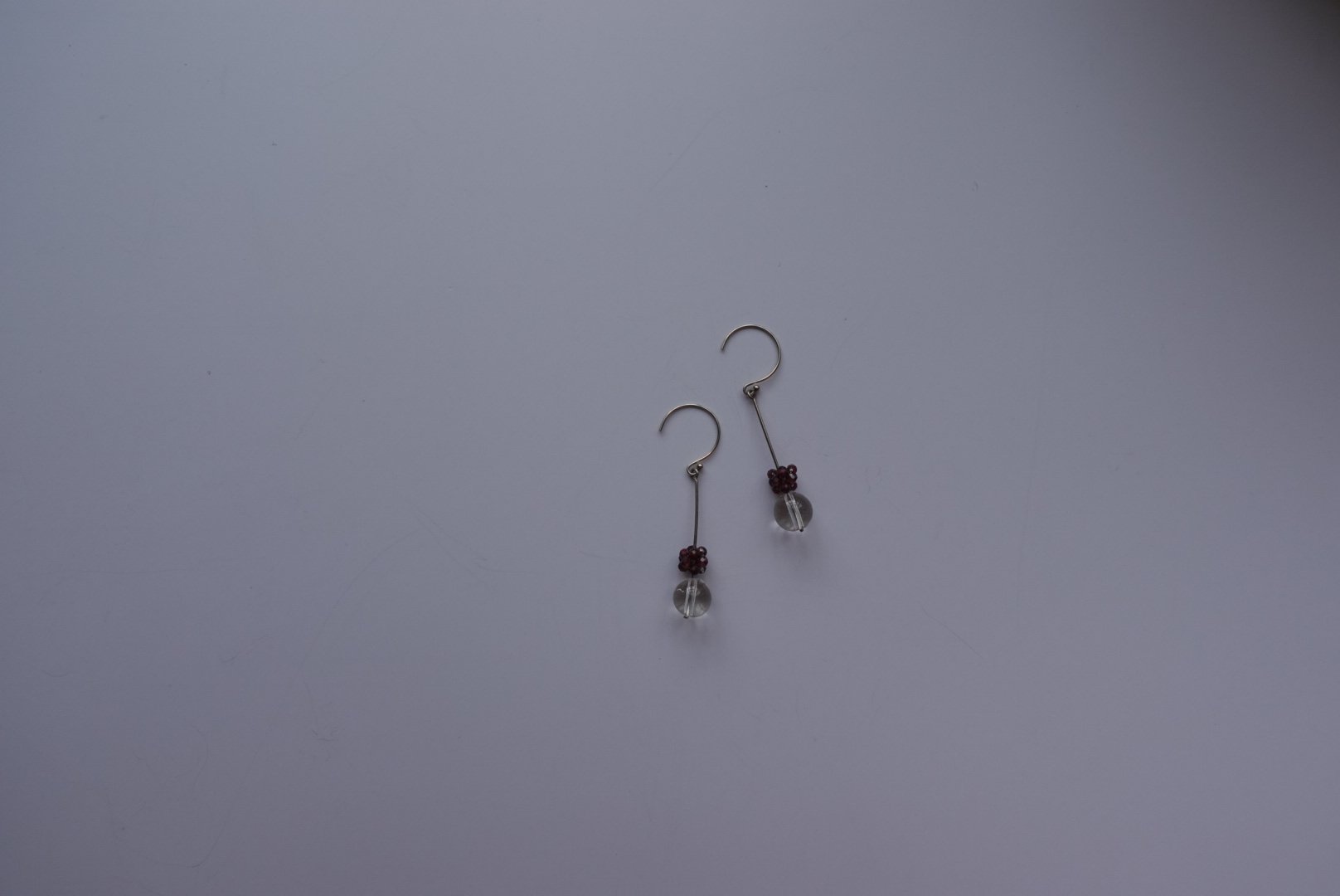 繡球花白水晶耳環