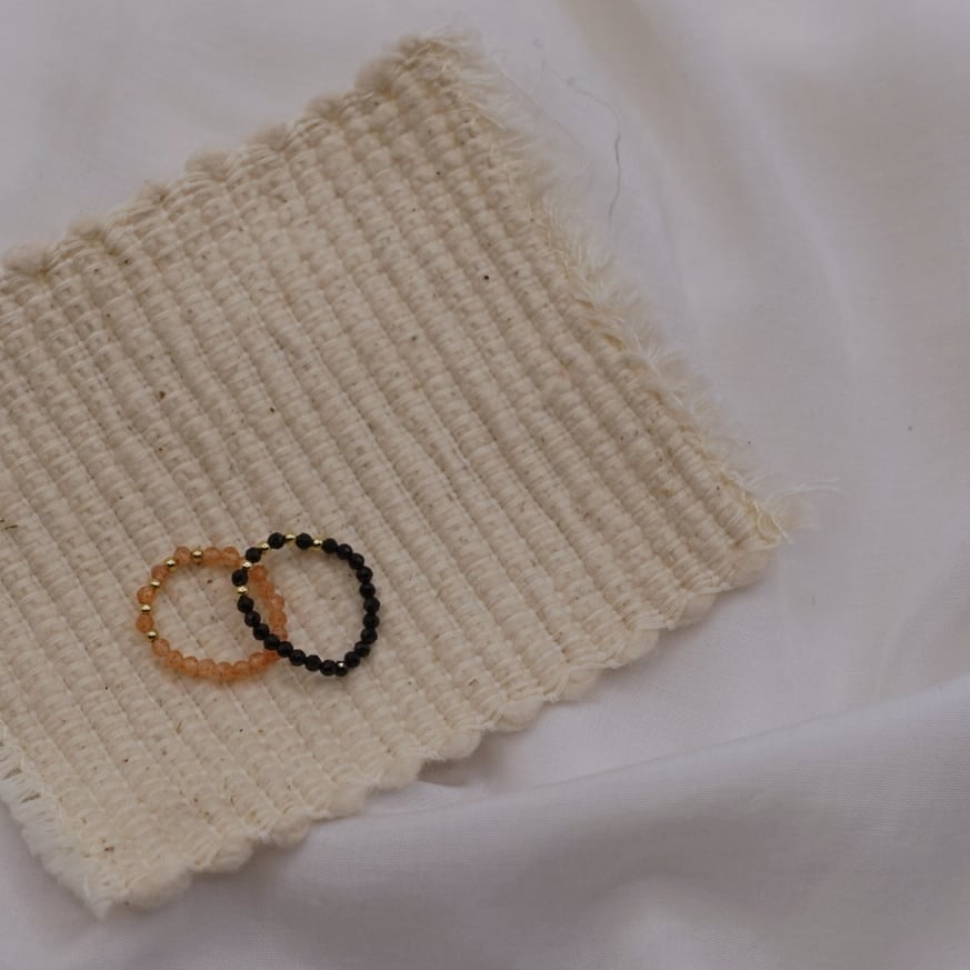 天然石 金珠珠戒 14KGF