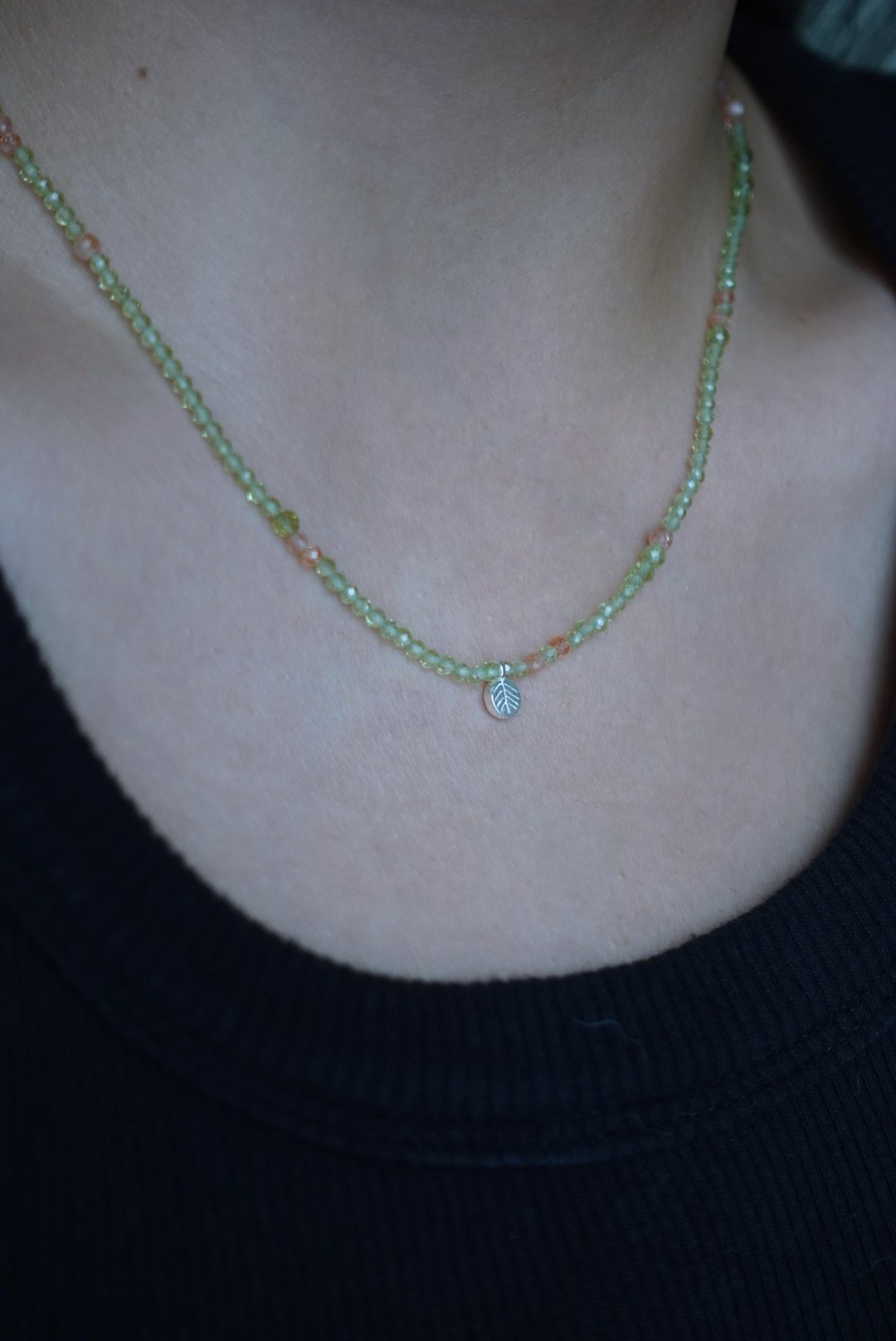 圓葉 橄欖石項鍊 S925