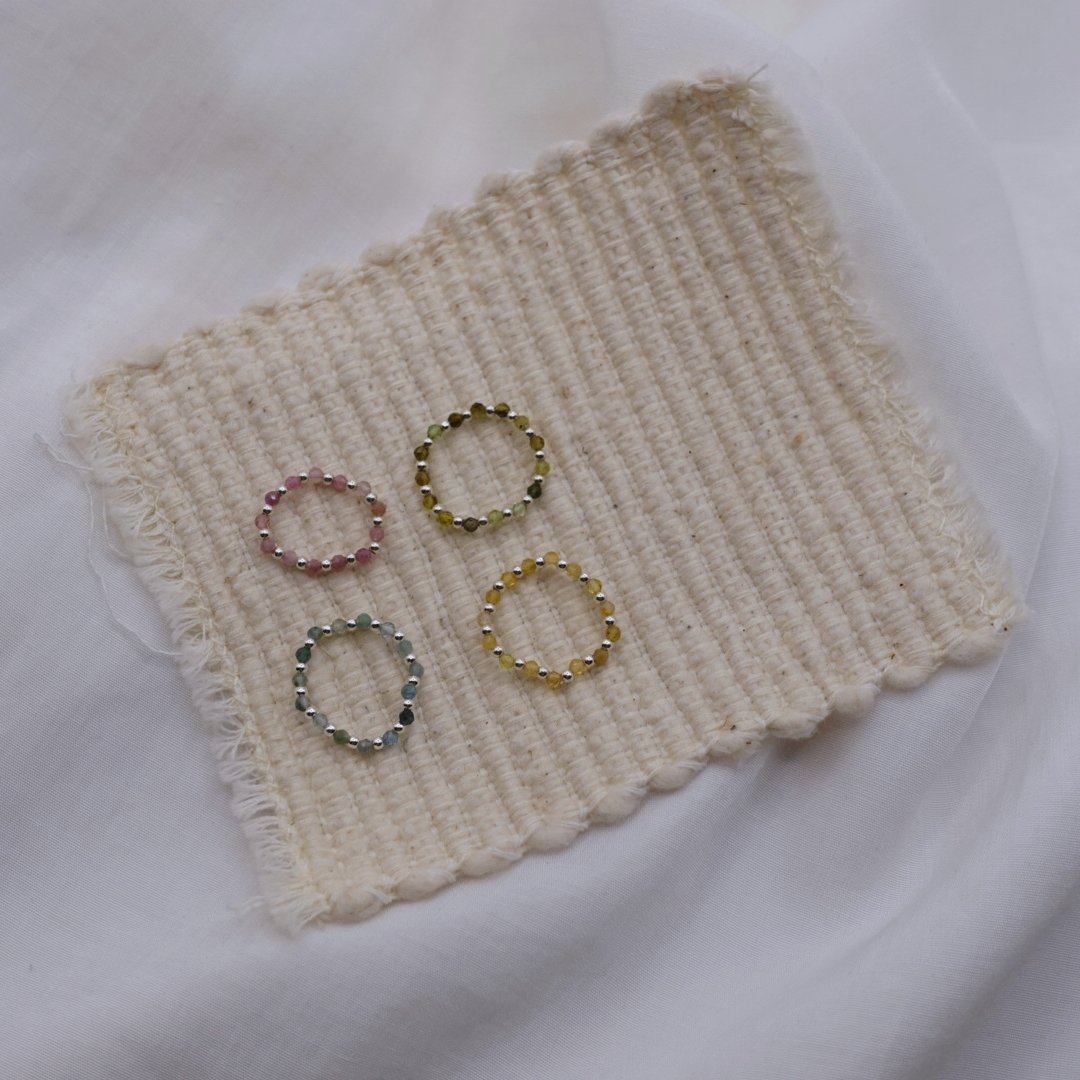 碧璽銀珠彈性珠戒 S925