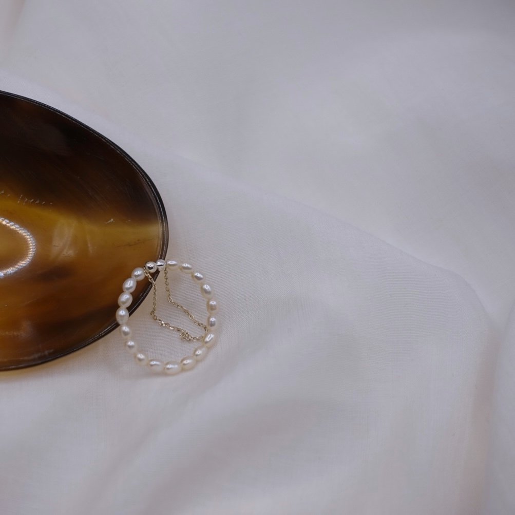 珍珠雙鏈戒指 S925