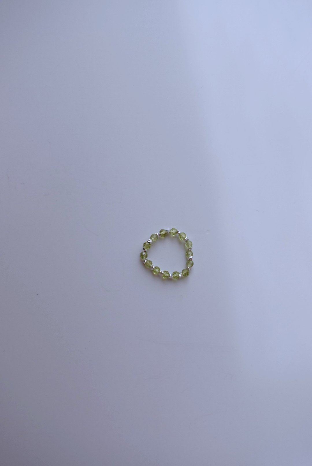 橄欖石彈性珠戒  S925