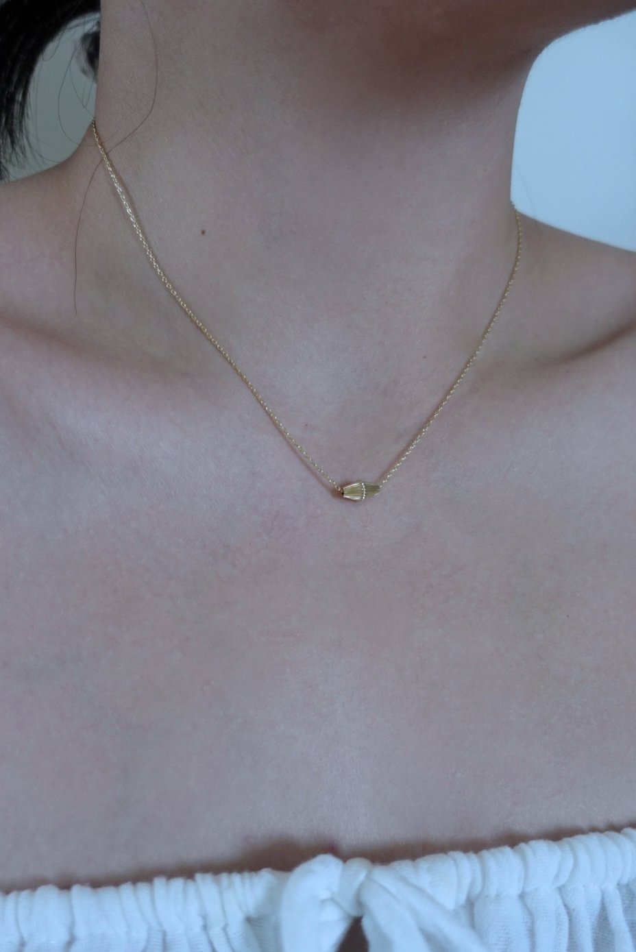 Classic 刻花菱形柱項鍊 14KGF