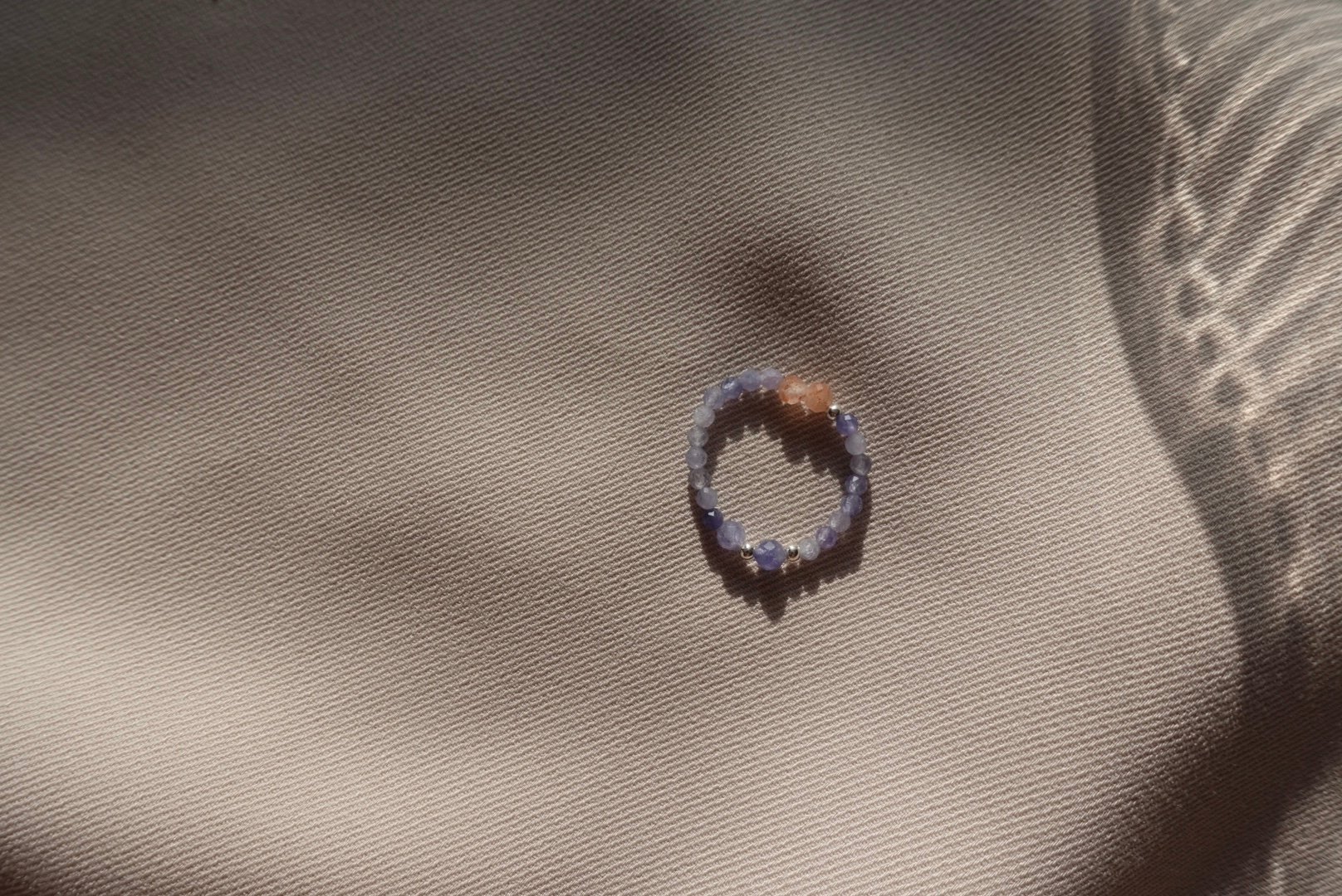 晚霞 坦桑石彈性珠戒 S925