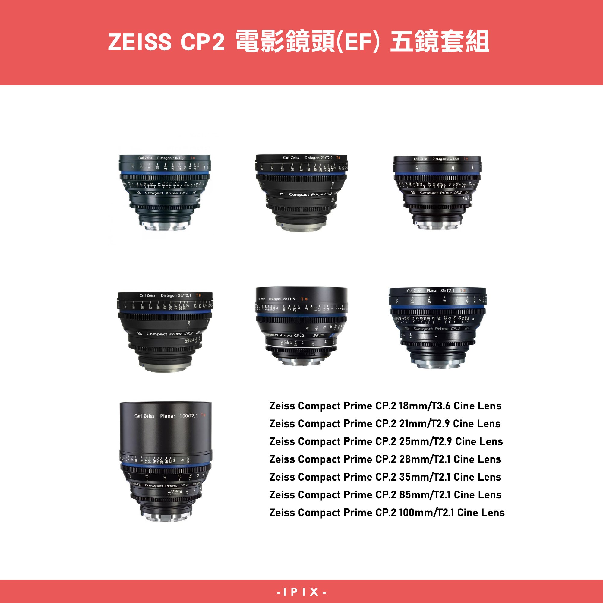 Zeiss CP.2 五顆套組 優惠含稅價