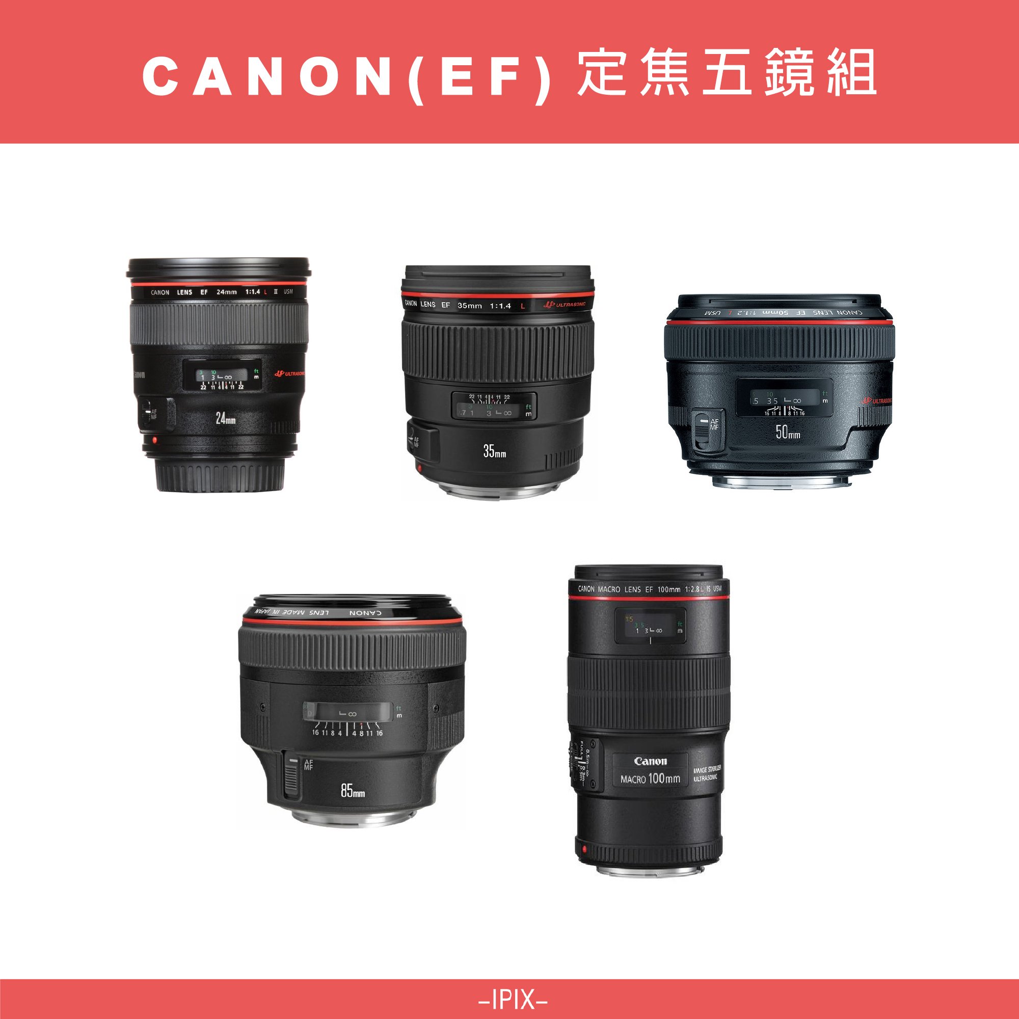 Canon EF 定焦五顆套組 優惠含稅價