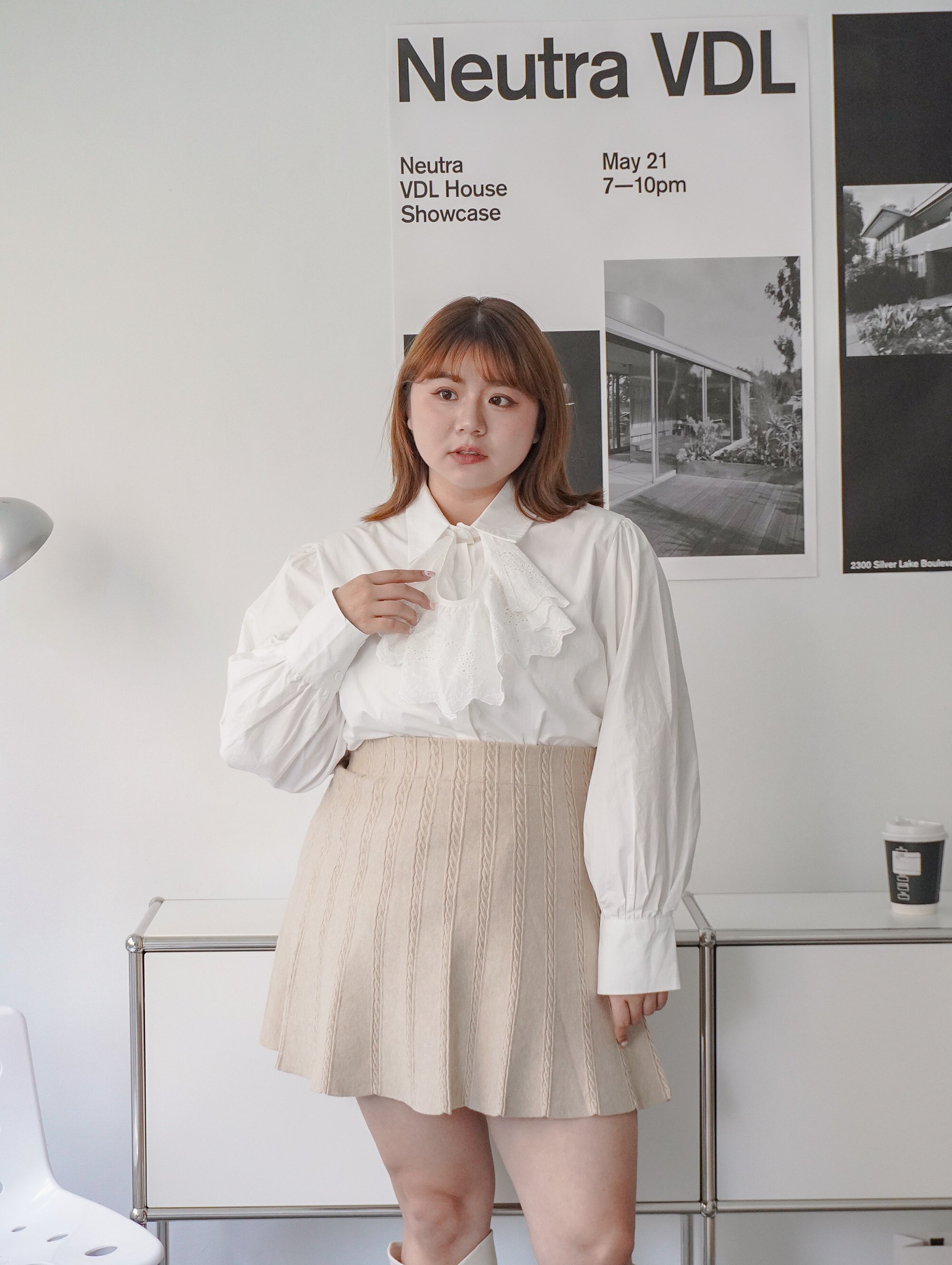 花邊蕾絲領結襯衫