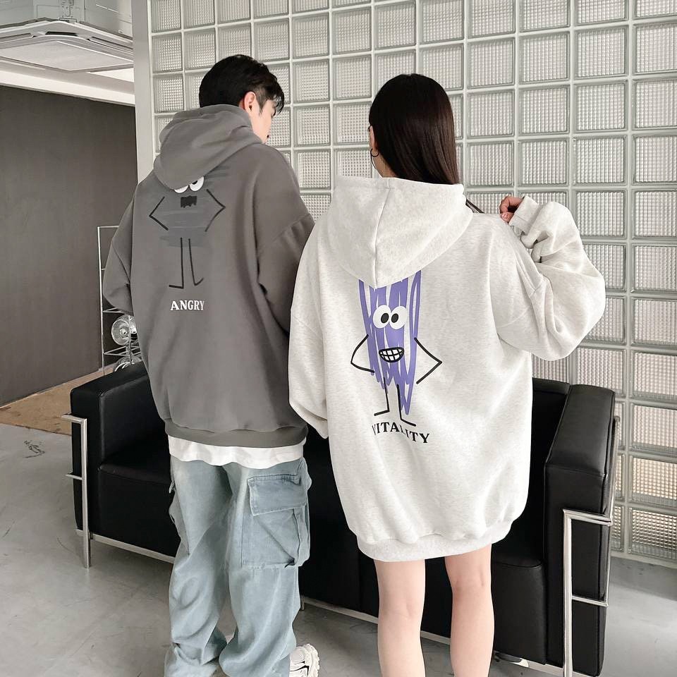 【四色圖案不同!!隊服首選】手繪感心情表情帽T