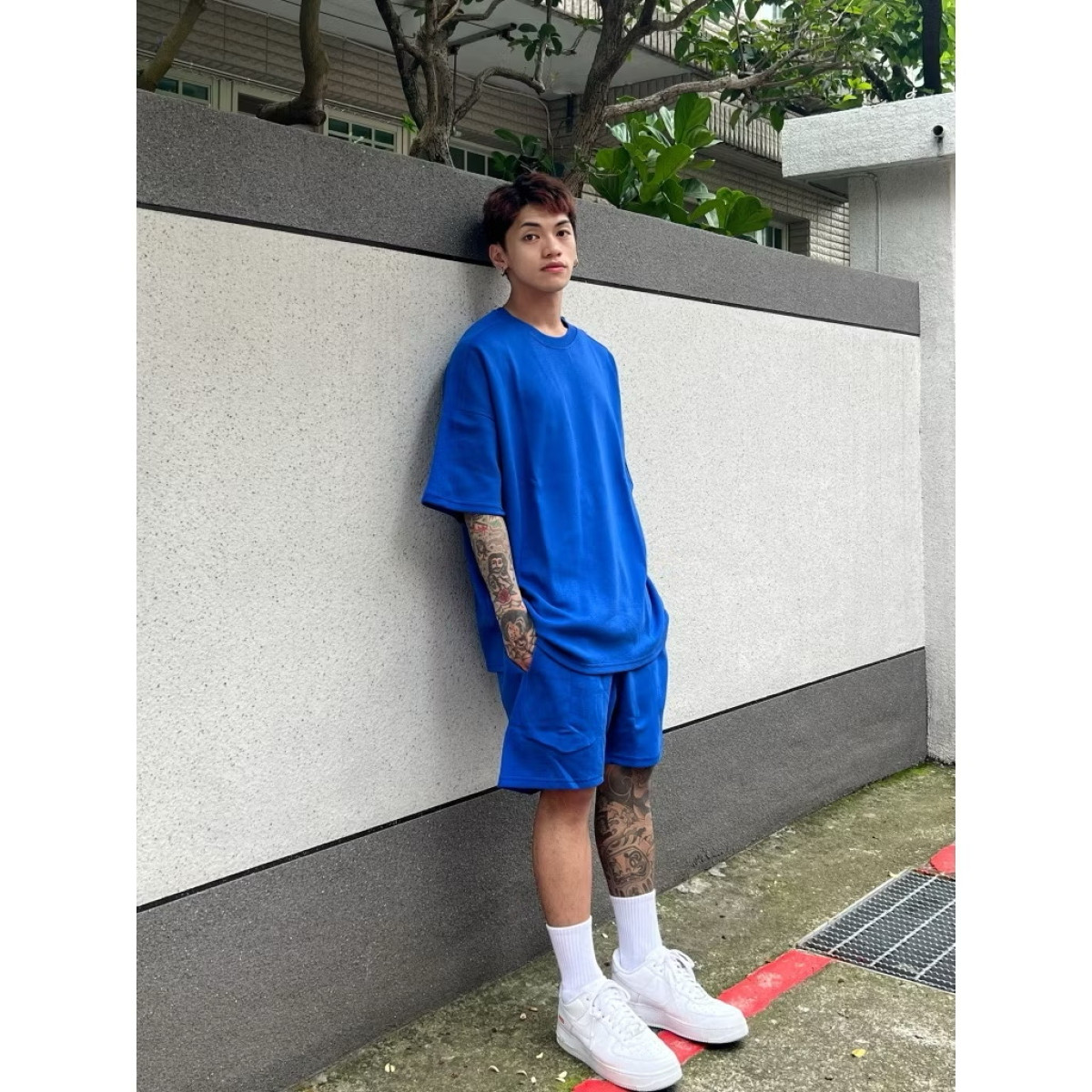 【超值現貨】重磅肩雙線素色短T