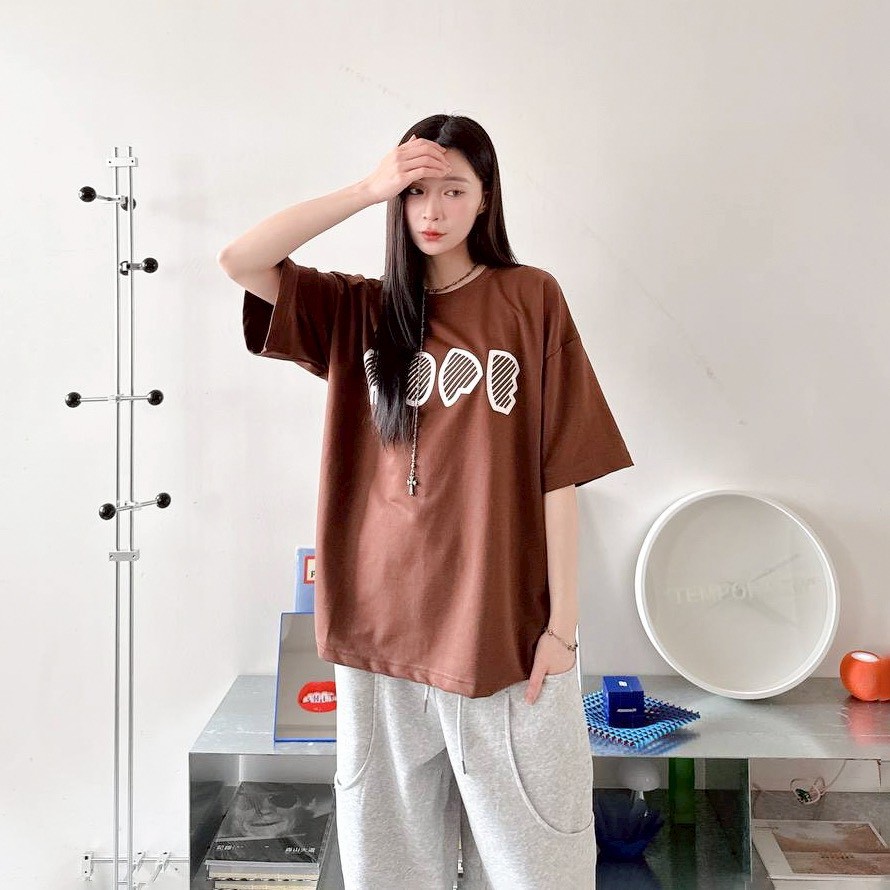 【現貨】HOPE斜紋字印花短T