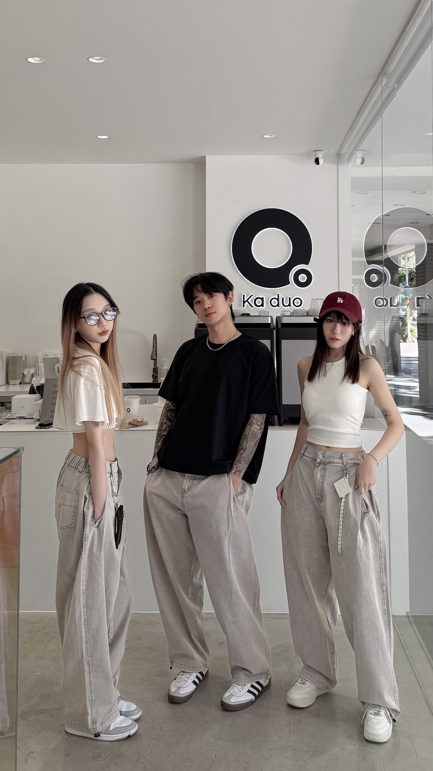 【現貨】壓褶重磅水洗寬版長褲