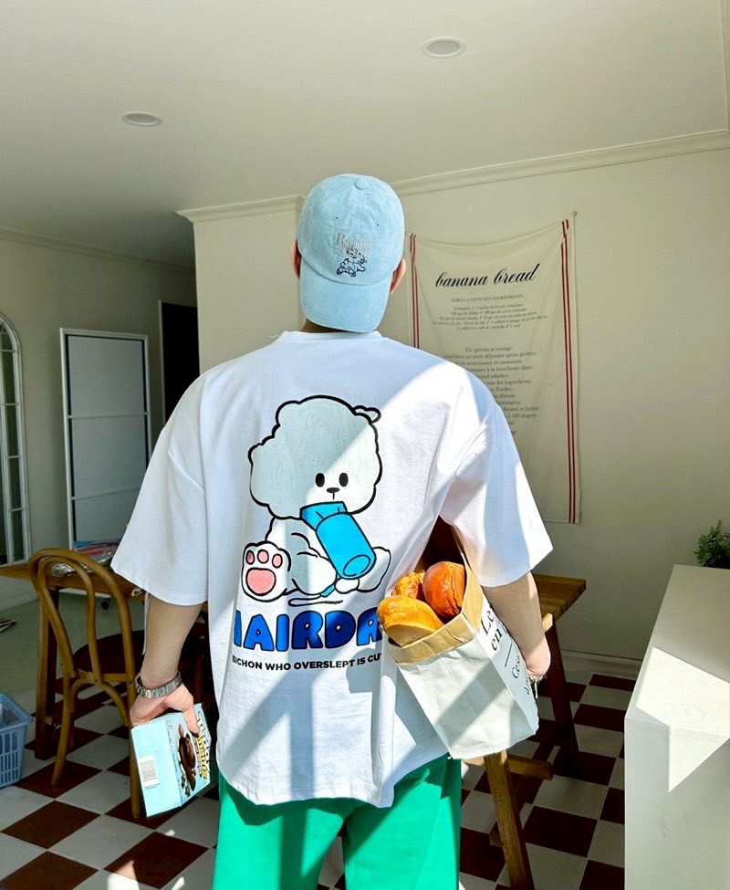 【現貨】HAIRDRY吹風機狗狗插畫印花短T