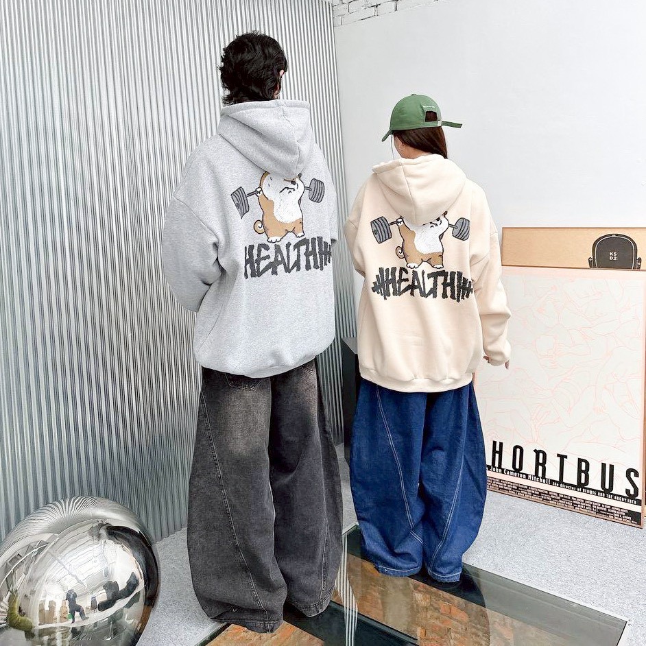 【現貨】HEALTH舉重柴犬印花帽T