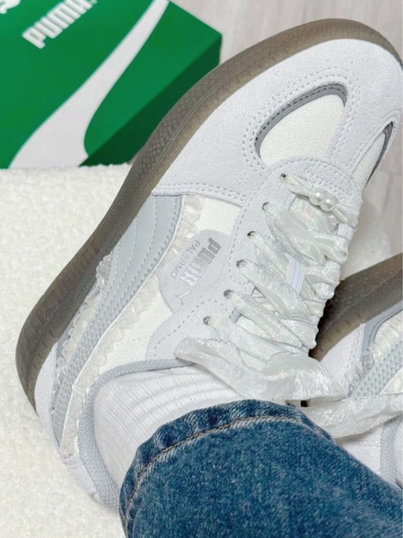 【仙女必拿現貨】PUMA PALERMO 蕾絲花邊麂皮迷霧灰｜401286-01