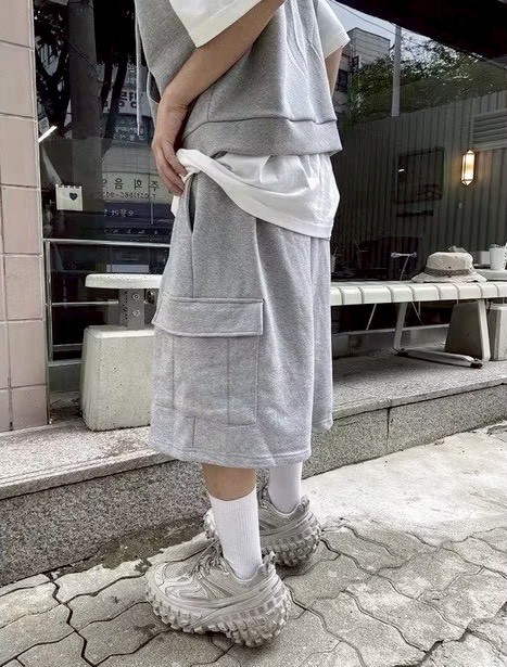 【現貨】束繩口袋造型棉短褲