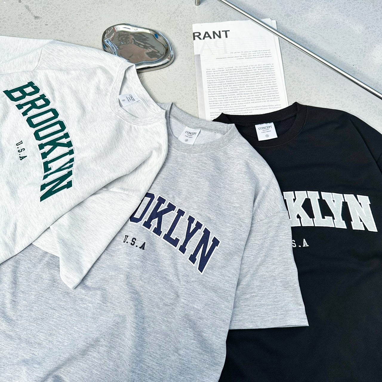 【現貨】電繡BROOKLYN字母短T