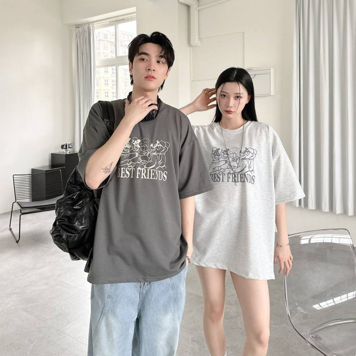 【現貨】BEST FRIENDS眼罩小偷乾杯短T