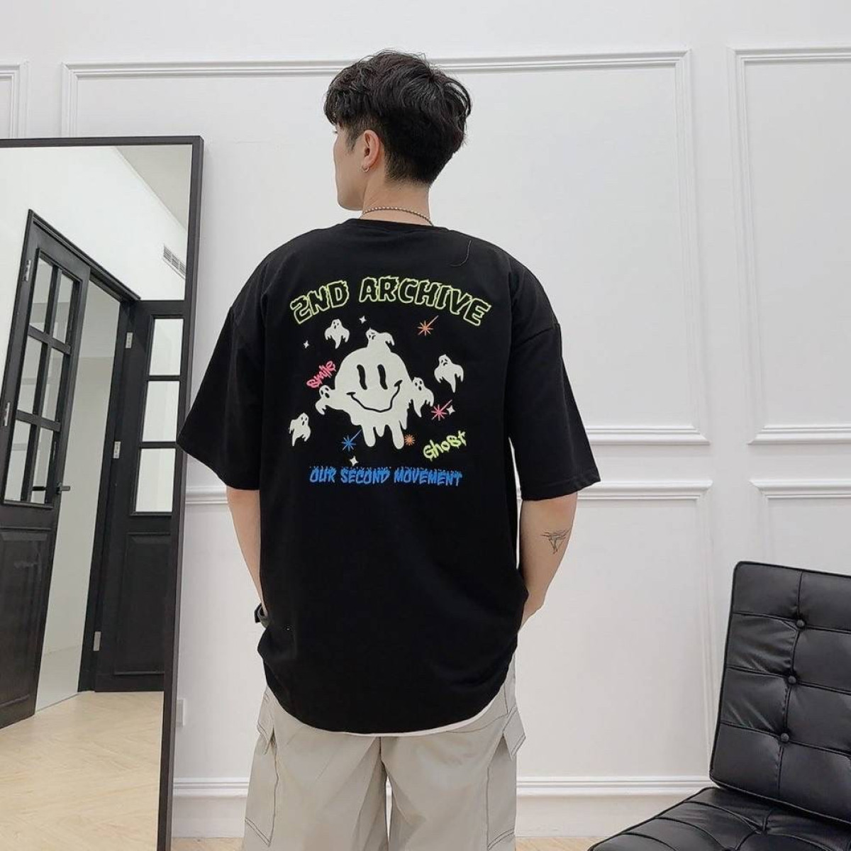 【現貨】夜光笑臉幽靈短T