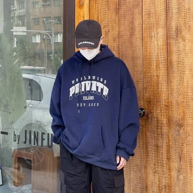 【現貨】貼布繡爬線重磅寬版帽T