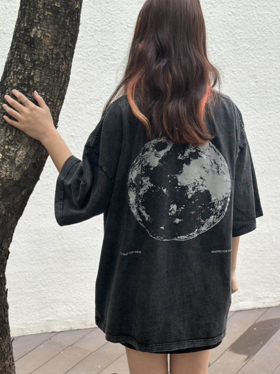 【現貨】地球街頭文字水洗寬T