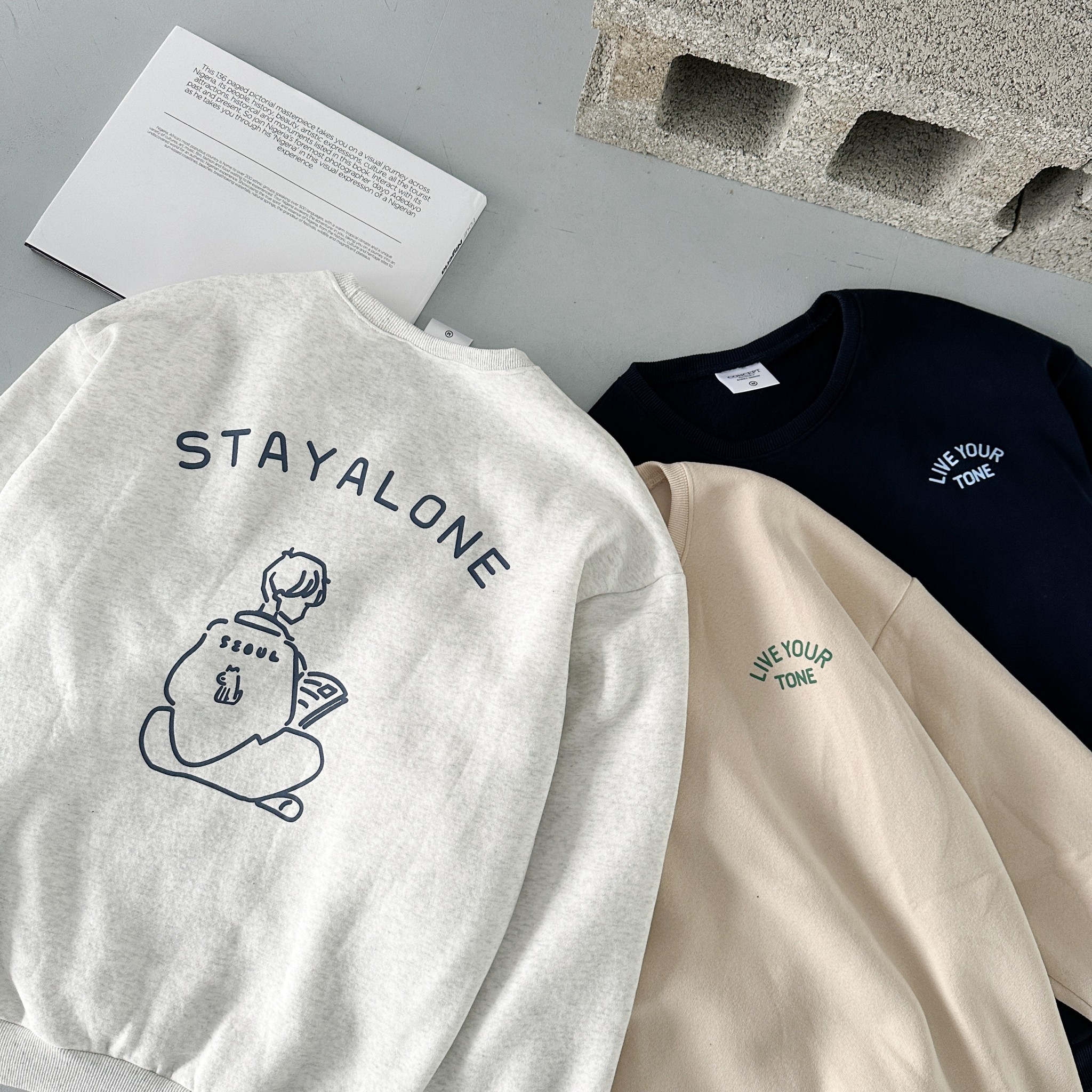 【現貨】STAYALONE看書男孩大學T