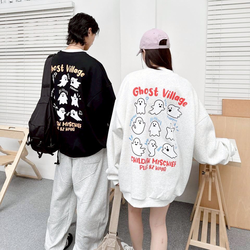 【現貨】Ghost Village幽靈貼圖印花大學T