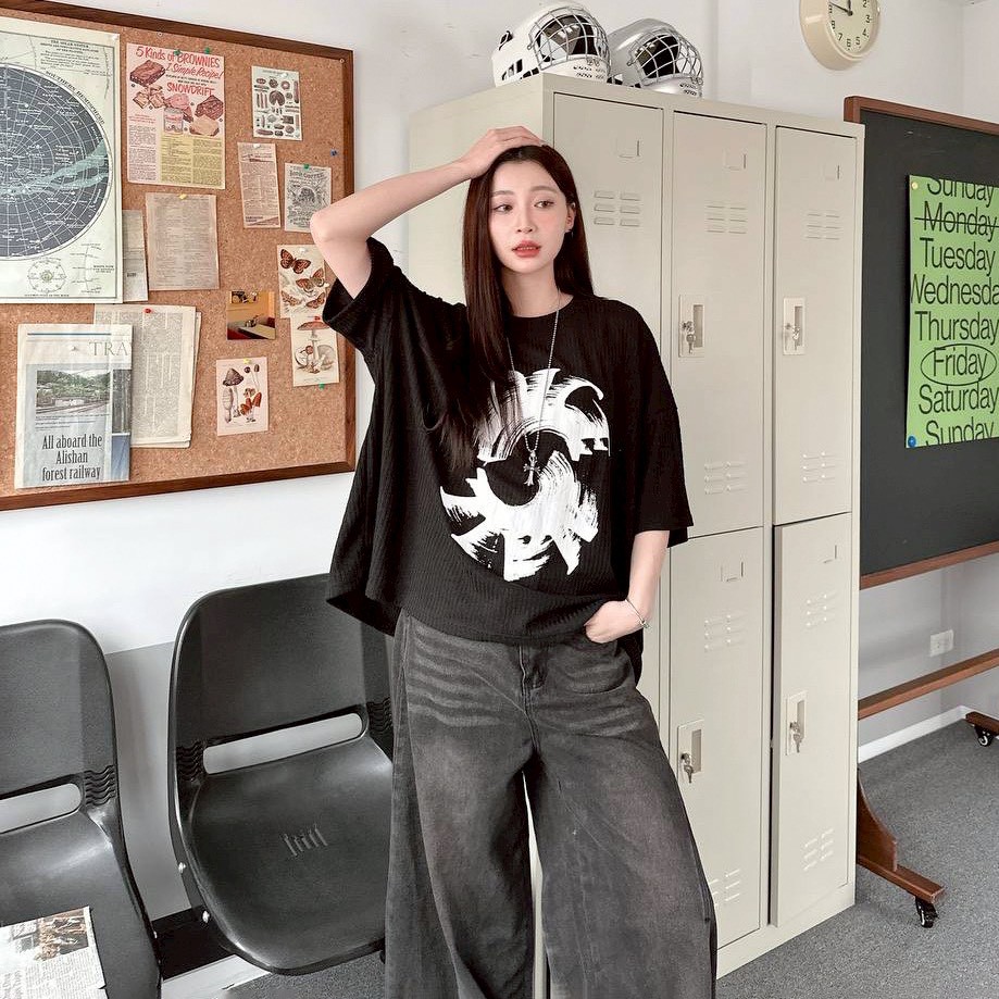 【現貨】VOICE旋轉殘影華夫格印花短T