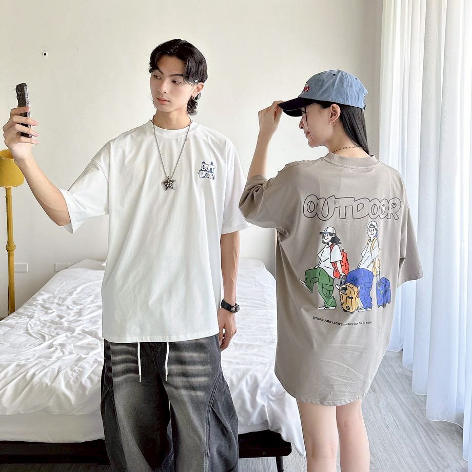 【SORONA® 涼感現貨】OUTDOOR雙人旅行印花短T