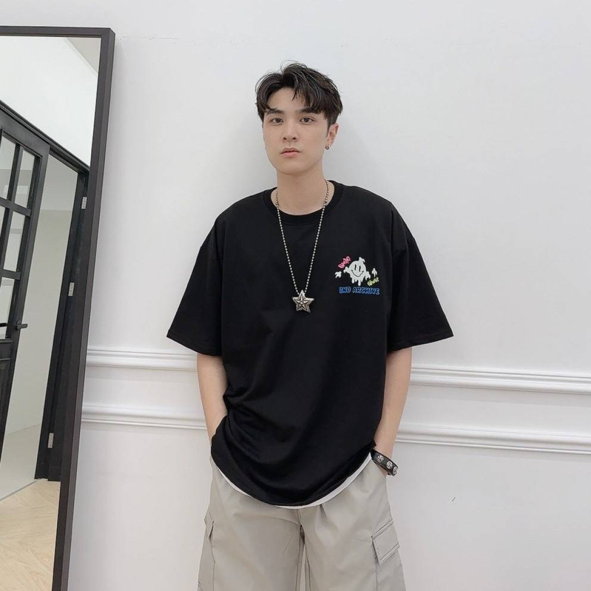 【現貨】夜光笑臉幽靈短T