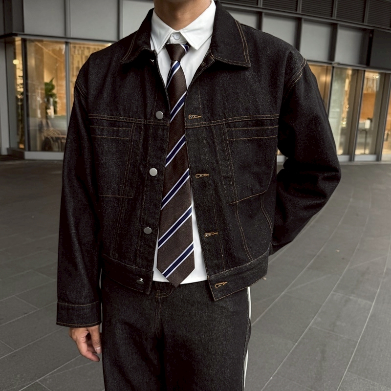 【現貨】雅痞單寧短窄牛仔外套