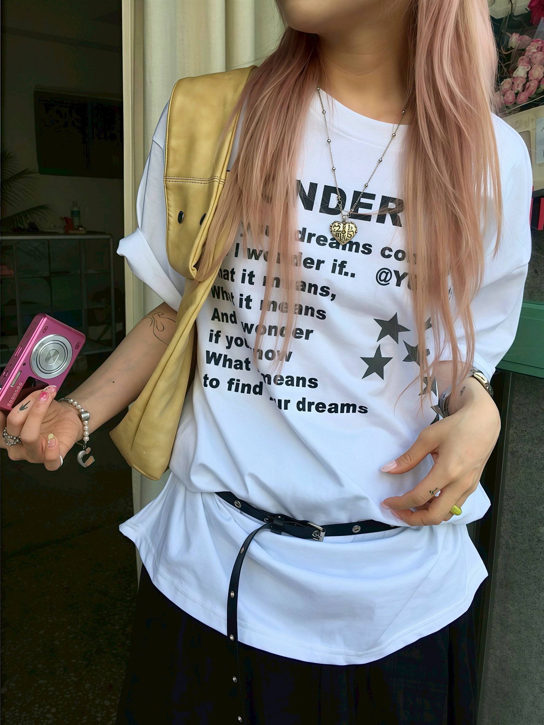 【現貨】韓系字母印花星星圖案短T