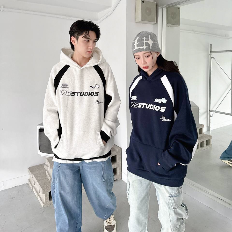 【現貨】INSSTUDIOS肩袖拼接帽T