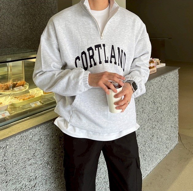 【現貨】CORTLAND貼布繡拉鍊立領衛衣