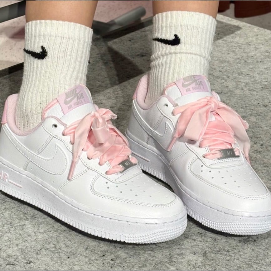 【限量🔥秋季限定新色】Nike Air Force 1 Vintage 粉紅絲綢緞帶 白粉｜HV4403-601